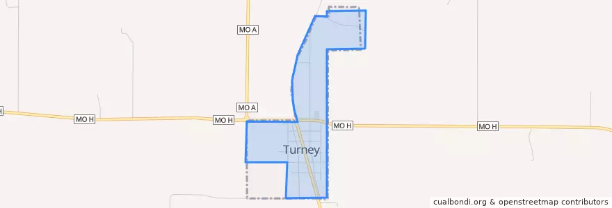 Mapa de ubicacion de Turney.