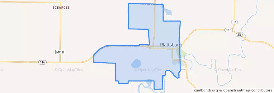 Mapa de ubicacion de Plattsburg.