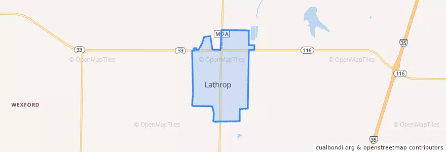 Mapa de ubicacion de Lathrop.
