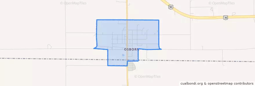 Mapa de ubicacion de Osborn.
