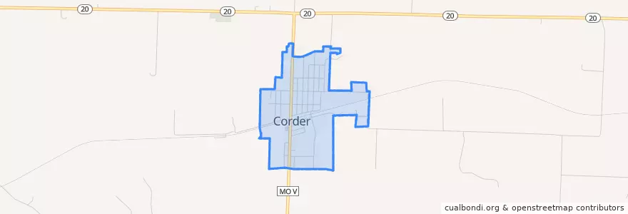 Mapa de ubicacion de Corder.