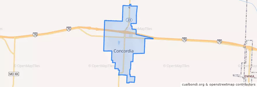 Mapa de ubicacion de Concordia.
