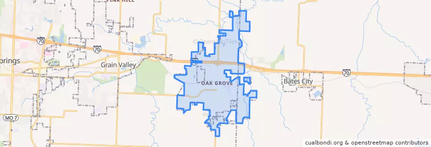 Mapa de ubicacion de Oak Grove.