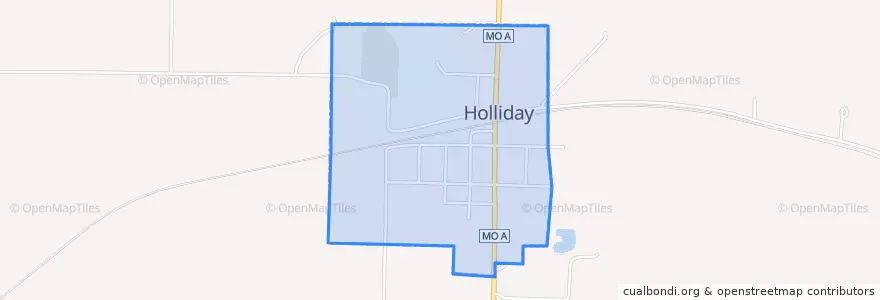 Mapa de ubicacion de Holliday.