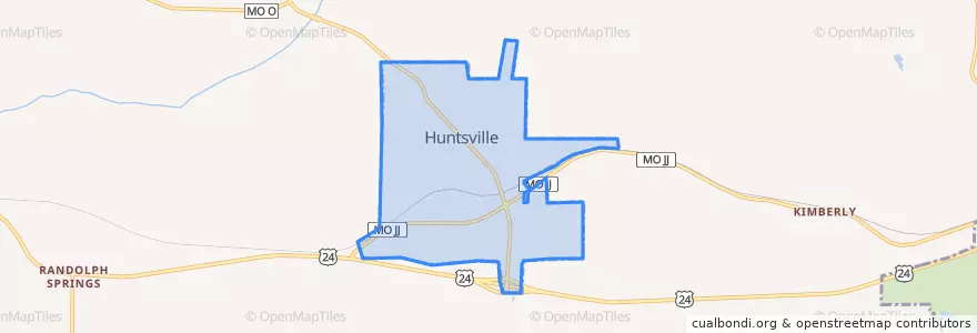 Mapa de ubicacion de Huntsville.