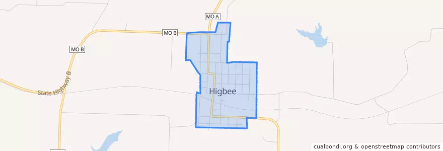 Mapa de ubicacion de Higbee.