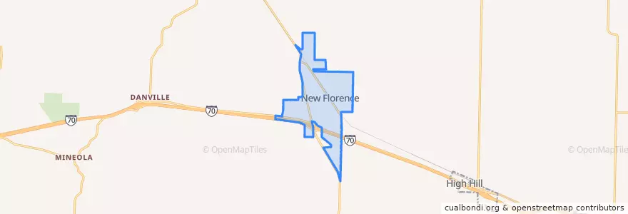 Mapa de ubicacion de New Florence.
