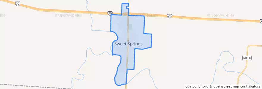 Mapa de ubicacion de Sweet Springs.