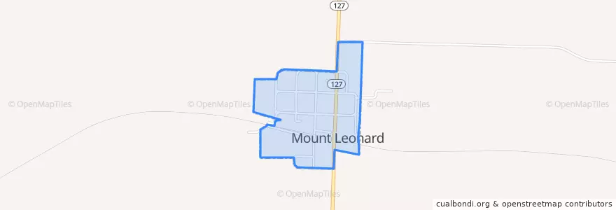 Mapa de ubicacion de Mount Leonard.