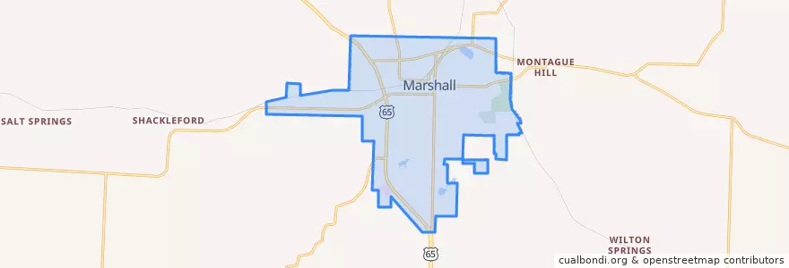 Mapa de ubicacion de Marshall.