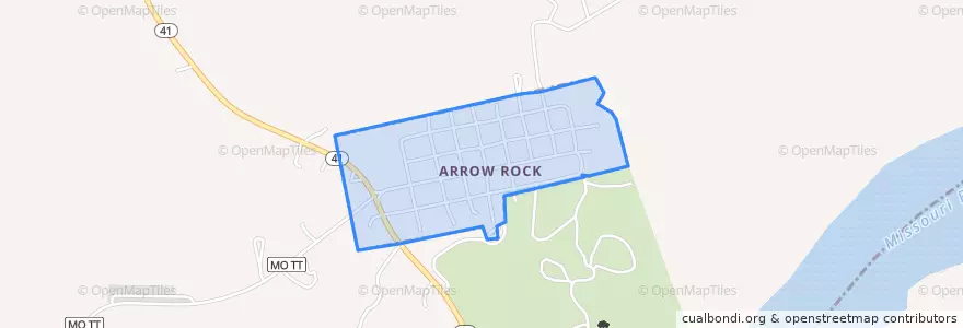 Mapa de ubicacion de Arrow Rock.