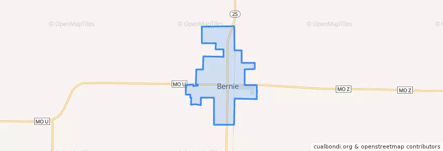Mapa de ubicacion de Bernie.