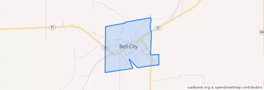 Mapa de ubicacion de Bell City.