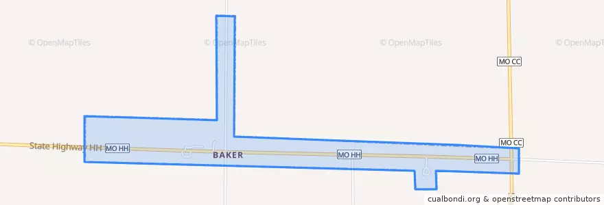 Mapa de ubicacion de Baker.