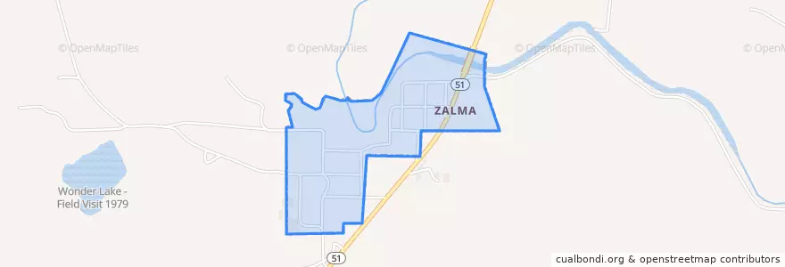 Mapa de ubicacion de Zalma.