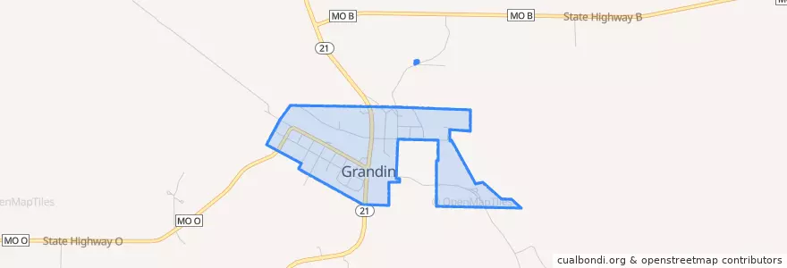 Mapa de ubicacion de Grandin.