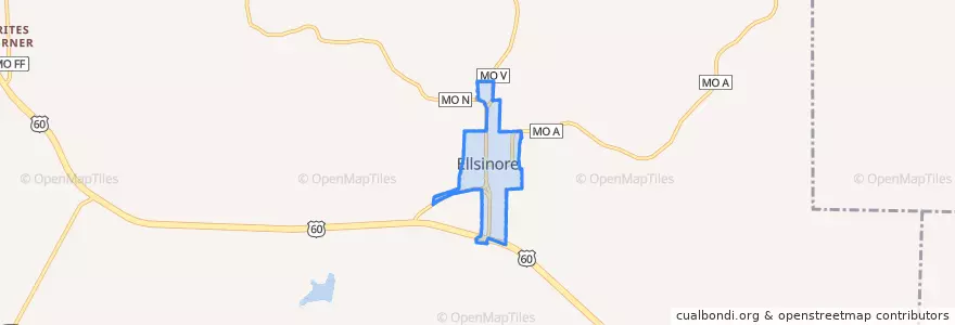 Mapa de ubicacion de Ellsinore.
