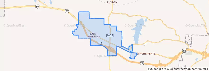 Mapa de ubicacion de St. Martins.