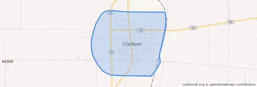 Mapa de ubicacion de Clarkton.
