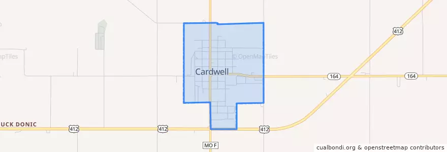 Mapa de ubicacion de Cardwell.
