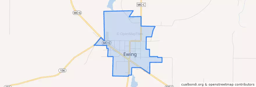 Mapa de ubicacion de Ewing.