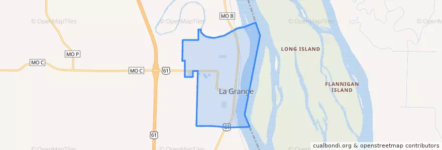 Mapa de ubicacion de La Grange.