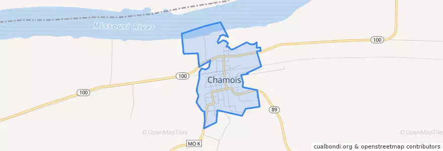 Mapa de ubicacion de Chamois.