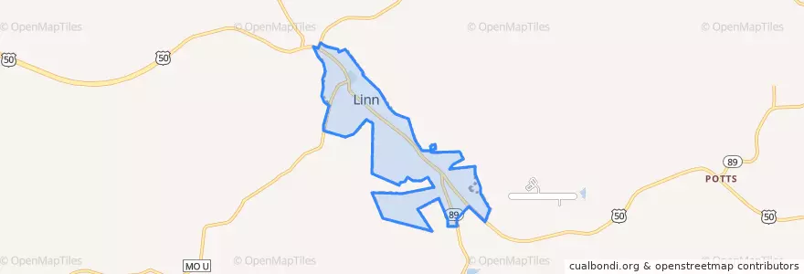 Mapa de ubicacion de Linn.