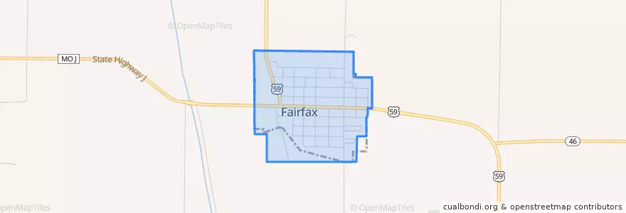 Mapa de ubicacion de Fairfax.