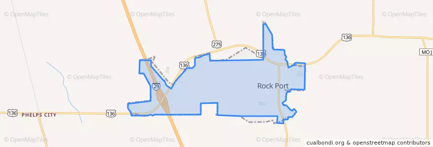 Mapa de ubicacion de Rock Port.
