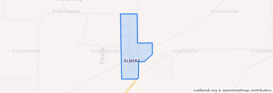 Mapa de ubicacion de Elmira.