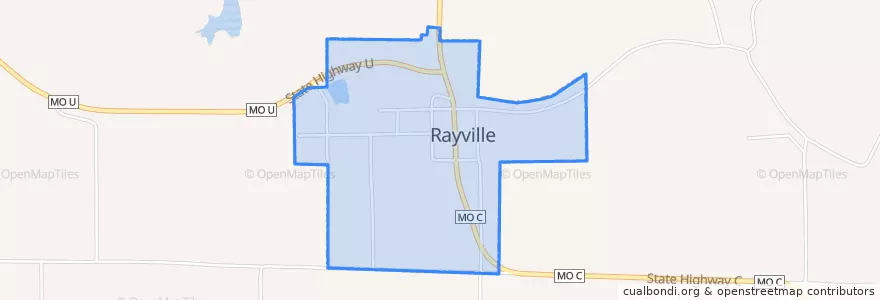 Mapa de ubicacion de Rayville.