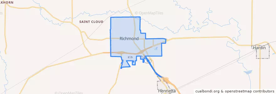 Mapa de ubicacion de Richmond.