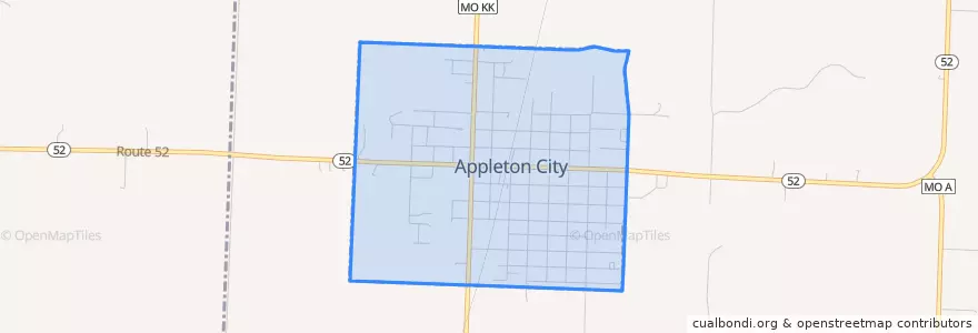 Mapa de ubicacion de Appleton City.
