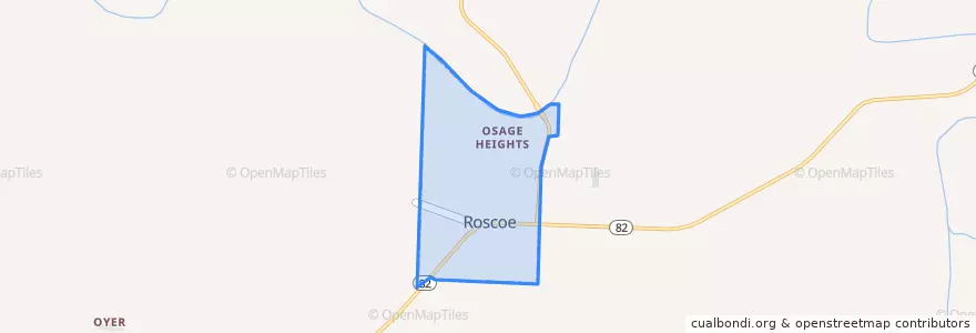 Mapa de ubicacion de Roscoe.