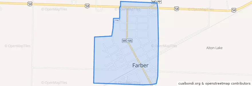 Mapa de ubicacion de Farber.