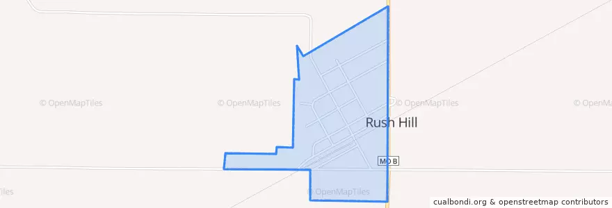 Mapa de ubicacion de Rush Hill.