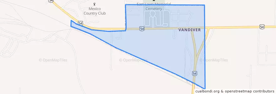 Mapa de ubicacion de Vandiver.