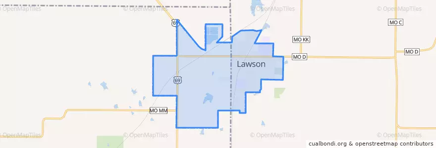 Mapa de ubicacion de Lawson.