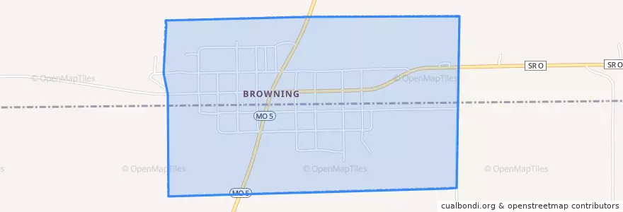 Mapa de ubicacion de Browning.