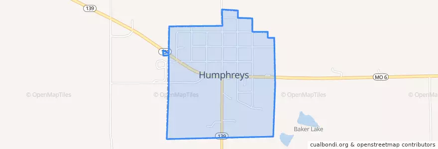 Mapa de ubicacion de Humphreys.