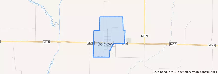 Mapa de ubicacion de Bolckow.