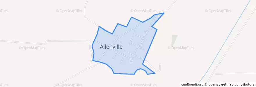 Mapa de ubicacion de Allenville.