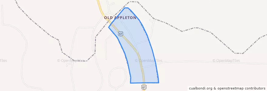 Mapa de ubicacion de Old Appleton.