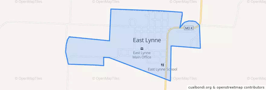 Mapa de ubicacion de East Lynne.