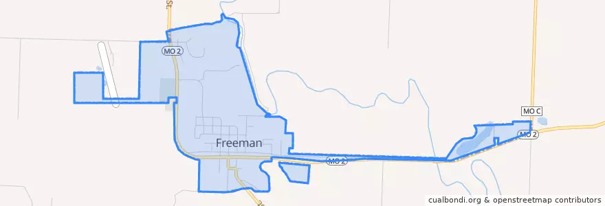 Mapa de ubicacion de Freeman.