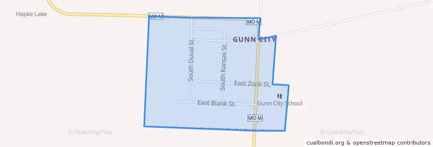 Mapa de ubicacion de Gunn City.