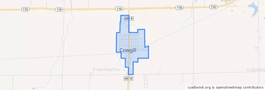 Mapa de ubicacion de Cowgill.