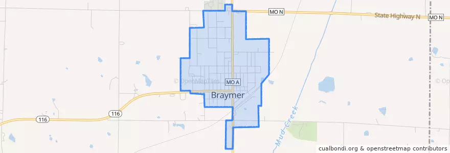 Mapa de ubicacion de Braymer.