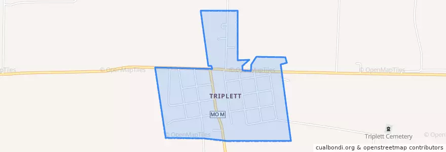 Mapa de ubicacion de Triplett.